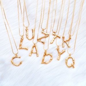 Initial gold chain necklace